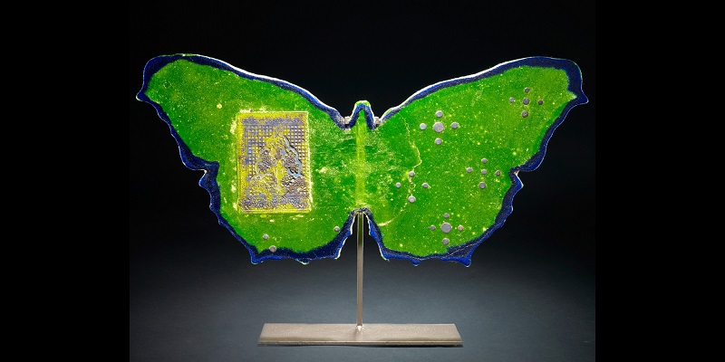sandcast glass butterfly by Marlene Rose